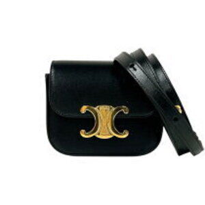 Celine Claude Black Shiny Calfskin Shoulder Bag